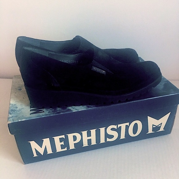 MEPHISTO women’s black suede slip on shoes - Picture 2 of 12